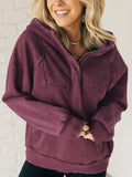 Half Zip Kangaroo Pocket Long Sleeve Hoodie S-2XL