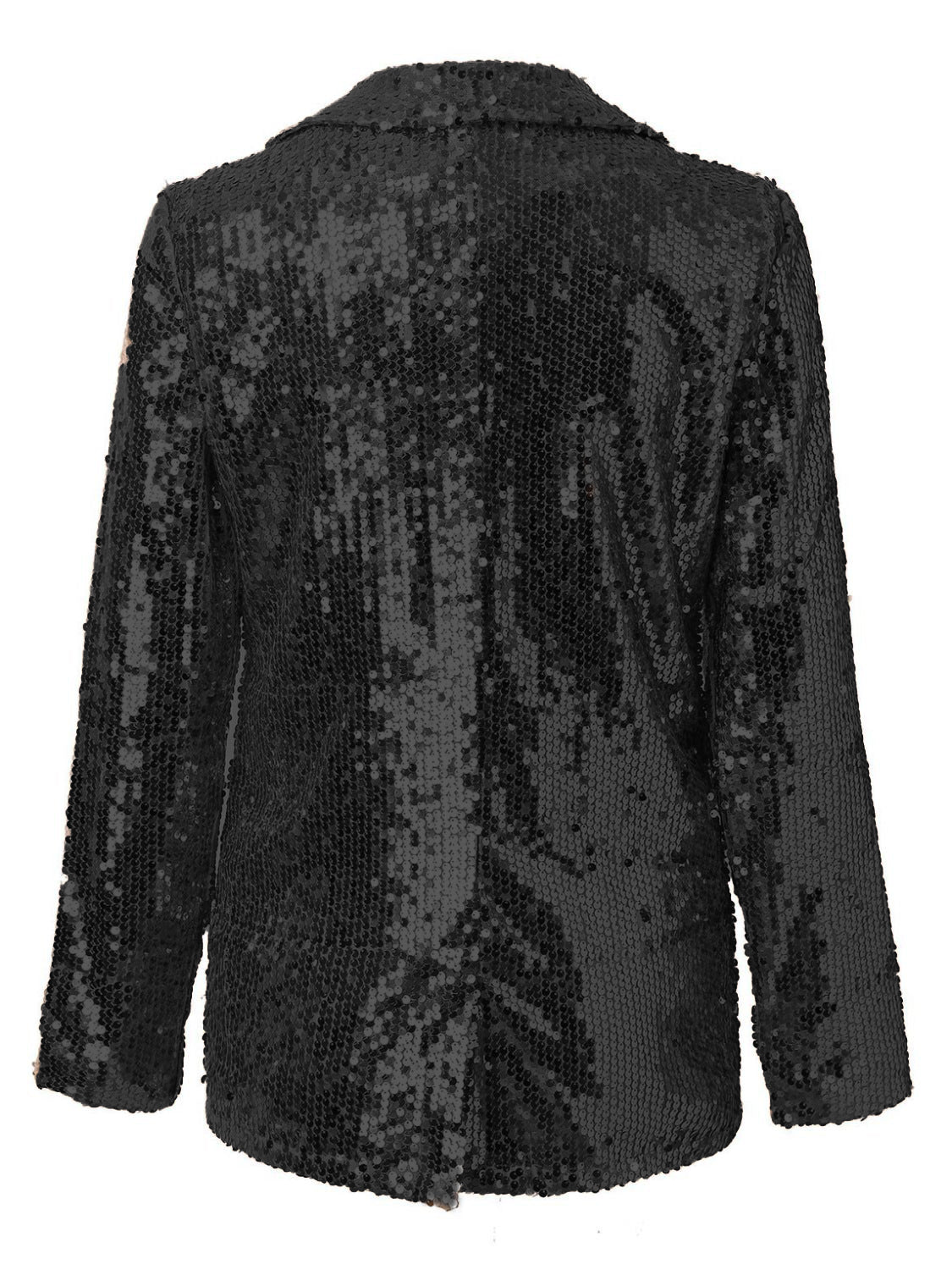 Sequin Lapel Collar Long Sleeve Blazer S-2XL