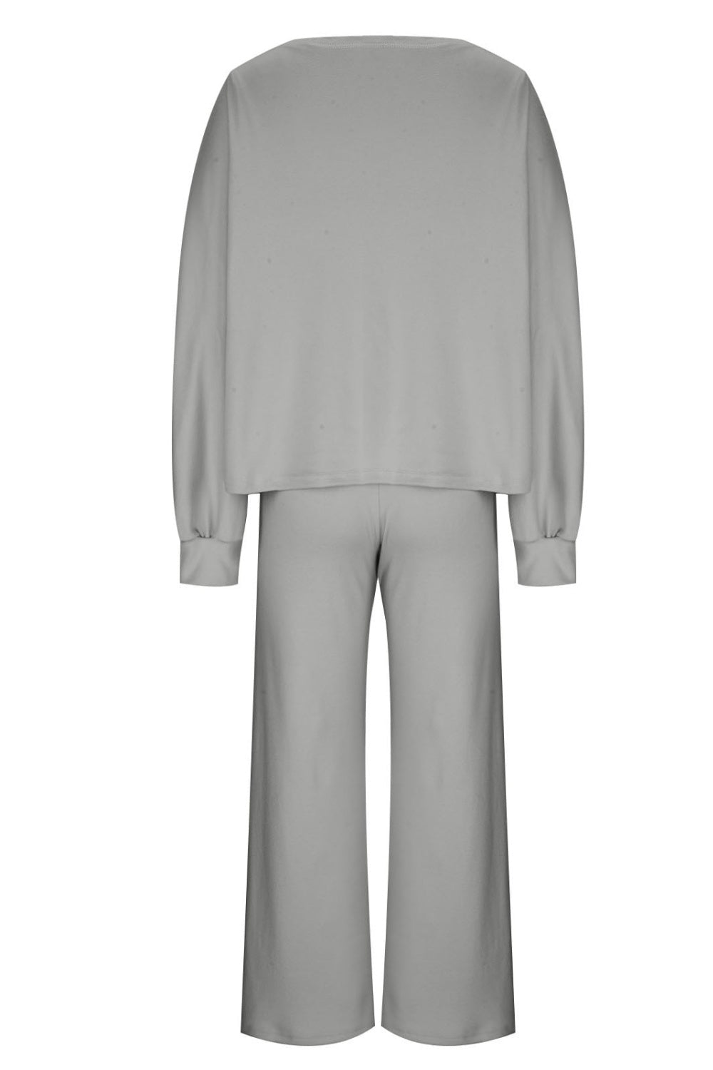 Round Neck Long Sleeve Top and Pants Set S-2XL