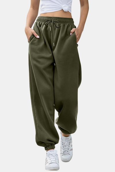 Elastic Waist Joggers with Pockets S-2XL