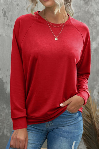 Round Neck Long Sleeve Sweatshirt S-2XL