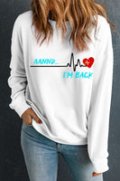 Graphic Round Neck Long Sleeve Sweatshirt S-2XL