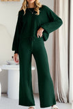 Round Neck Long Sleeve Top and Pants Set S-2XL