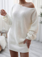 Rib-Knit Mini Sweater Dress S-XL