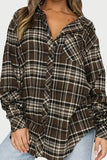 Womens Top Plaid Collared Neck Button Down Shirt S-2XL