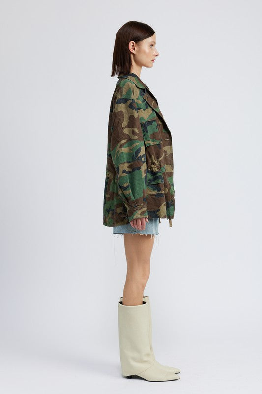 CAMO OVERSIZED JACKET S-L