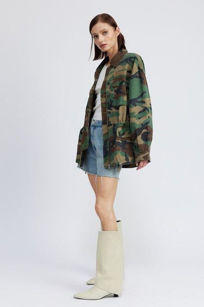 CAMO OVERSIZED JACKET S-L