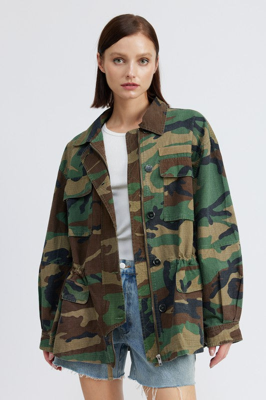 CAMO OVERSIZED JACKET S-L