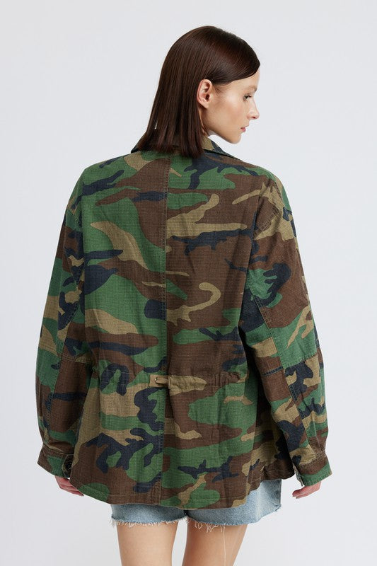 CAMO OVERSIZED JACKET S-L