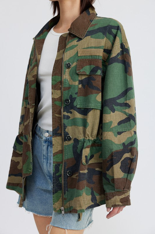 CAMO OVERSIZED JACKET S-L