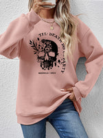 Graphic Round Neck Dropped Shoulder Sweatshirt S-XL