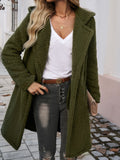 Devine Pocketed Long Sleeve Hooded Teddy Coat S-XL