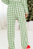 Contrast Piping Plaid Top and Pants Lounge Set S-XL