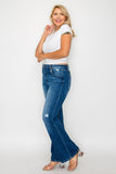 bytos Full Size High Rise Bootcut Jeans with Pockets Sizes 1-3XL