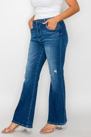 bytos Full Size High Rise Bootcut Jeans with Pockets Sizes 1-3XL