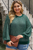 Plus Size Waffle-Knit Round Neck Dropped Shoulder Sweater 1XL-5Xl