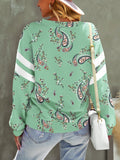 Paisley Dropped Shoulder Long Sleeve Shirt S-XL