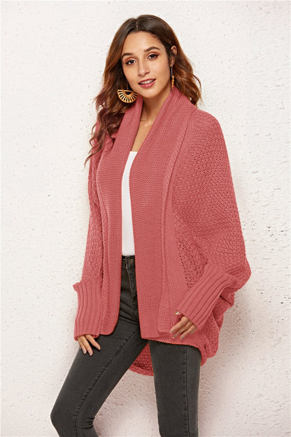 Open Front Batwing Sleeve Cardigan One Size