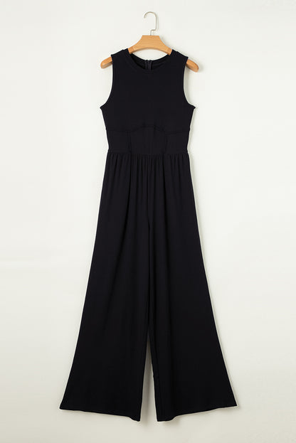 Round Neck Sleeveless Jumpsuit S-XL