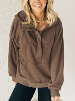 Half Zip Kangaroo Pocket Long Sleeve Hoodie S-2XL