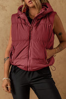 Drawstring Zip Up Vest Coat S-XL