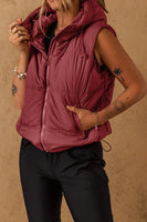 Drawstring Zip Up Vest Coat S-XL