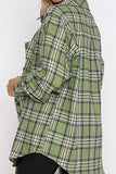 Womens Top Plaid Collared Neck Button Down Shirt S-2XL