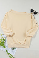 One Shoulder Long Sleeve Top S-XL