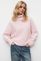 Basic Bae Turtleneck Dropped Shoulder Long Sleeve Sweater One Size