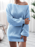 Rib-Knit Mini Sweater Dress S-XL