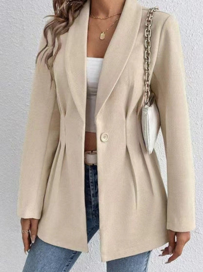 One Button Long Sleeve Blazer S-2XL