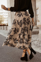 Embroidered High Waist Maxi Skirt XS-XL