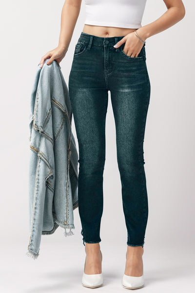 Mid-Rise Waist Skinny Jeans with Pockets S-XL