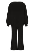 Round Neck Long Sleeve Top and Pants Set S-2XL