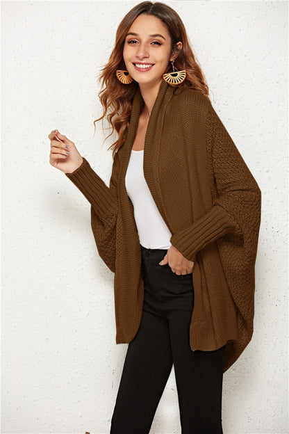 Open Front Batwing Sleeve Cardigan One Size