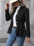 Ruffle Hem Collared Blazer S-XL