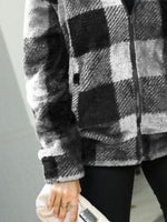 Plaid Zip-Up Collared Jacket S-XL