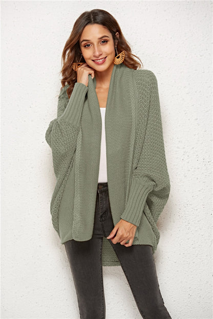 Open Front Batwing Sleeve Cardigan One Size