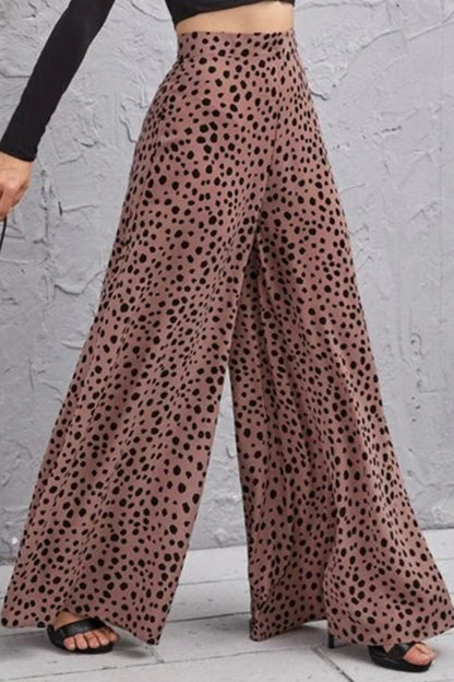 Animal Print High-Rise Culottes Pants S-XL