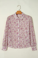 Printed Collared Neck Long Sleeve Shirt S-XL