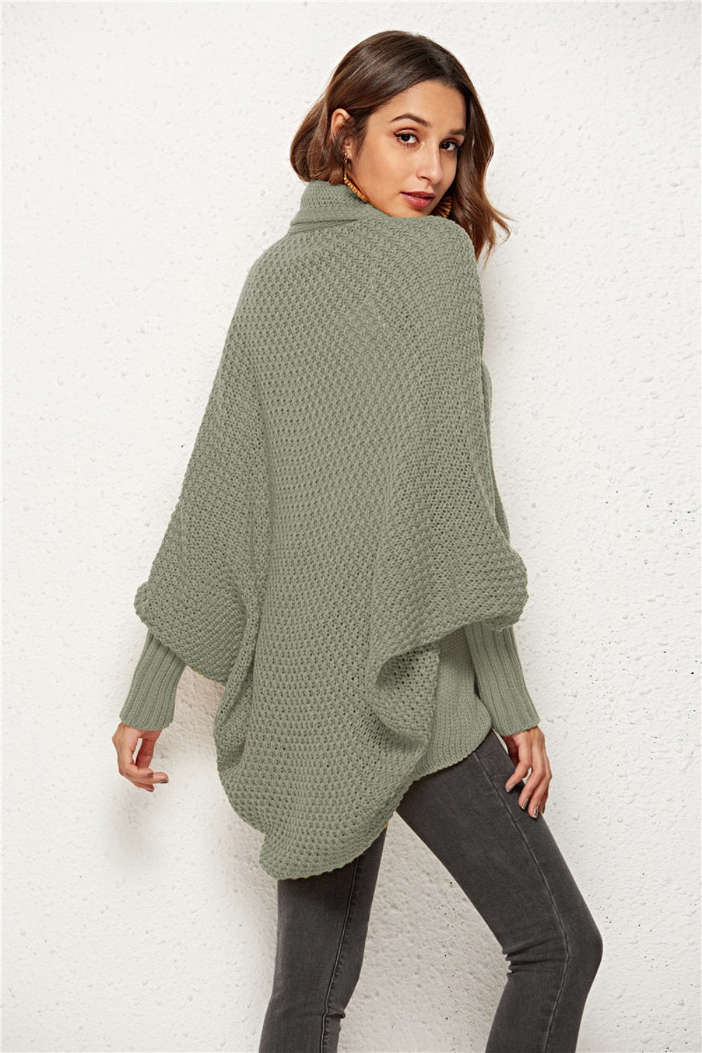 Open Front Batwing Sleeve Cardigan One Size