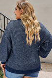 Plus Size Waffle-Knit Round Neck Dropped Shoulder Sweater 1XL-5Xl