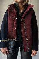 Collared Neck Vest with Pockets S-2XL