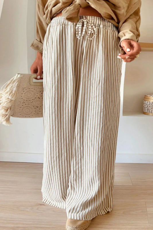 Striped Wide Leg Pants 1XL-4XL