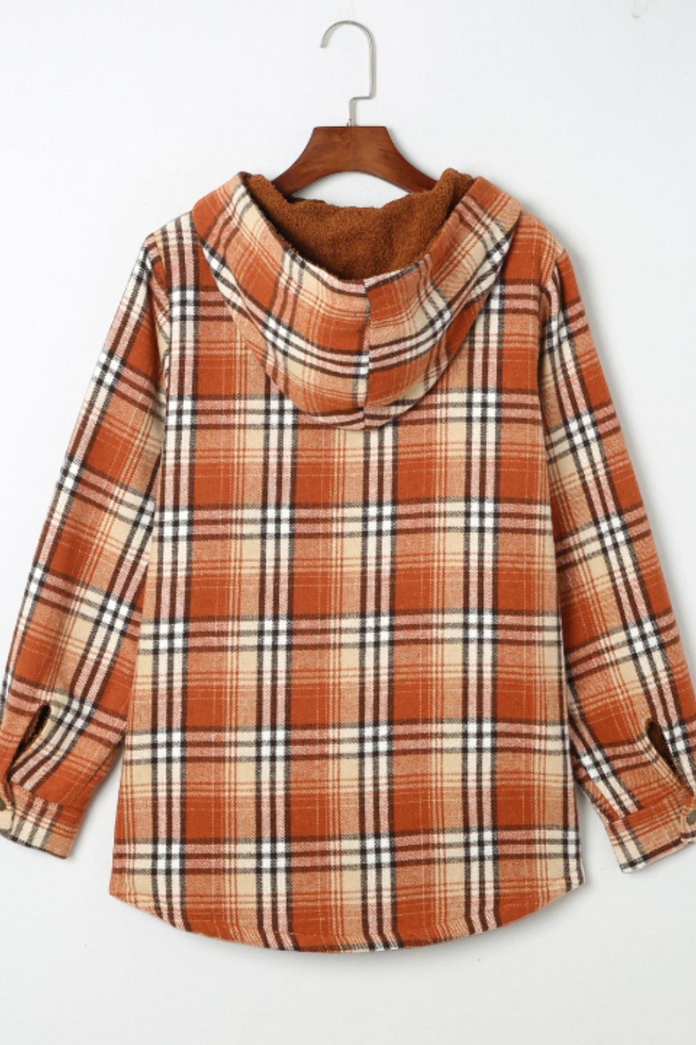 Plaid Button Up Long Sleeve Hooded Jacket S-2XL