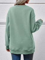 Graphic Round Neck Dropped Shoulder Sweatshirt S-XL