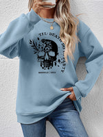 Graphic Round Neck Dropped Shoulder Sweatshirt S-XL