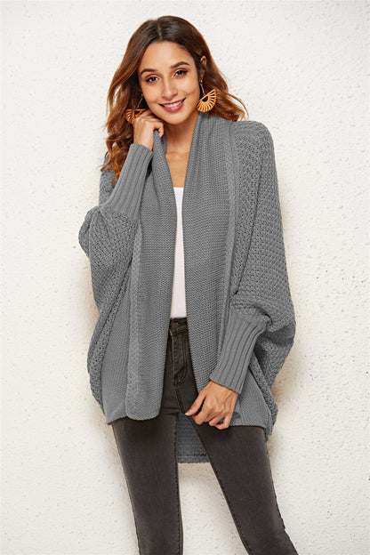 Open Front Batwing Sleeve Cardigan One Size