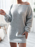 Rib-Knit Mini Sweater Dress S-XL