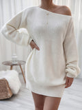 Rib-Knit Mini Sweater Dress S-XL